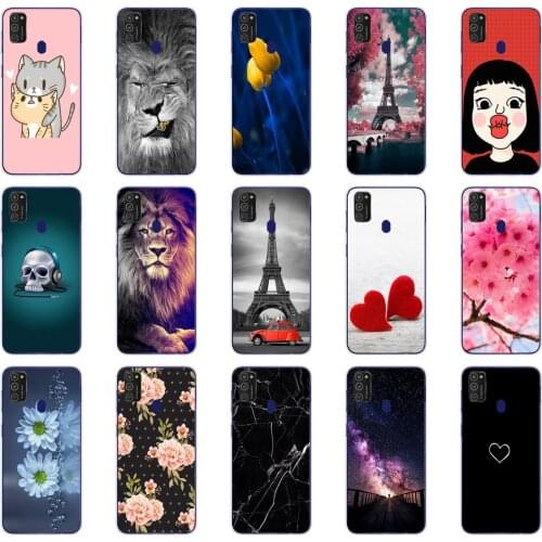 C For Samsung M21 Case 6.4" Soft Silicon Tpu Cover For Samsung Galaxy M11 M21 SM-M215FZGUSER m215 Bumper Funda 360 Protective
