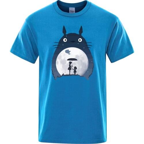 Vintage Japan Anime Tonari No Totoro T Shirt Men Punk Rock O-Neck T-Shirt Cool Cotton High Quality Harajuku Summer Top Tees