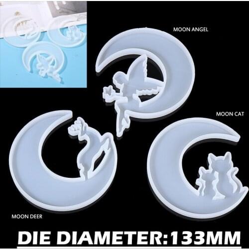 Cat Deer Moon Resin Crystal Epoxy Mold Silicone Casting Mould Making For DIY Decoration Making Crafting Tool
