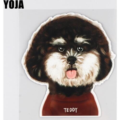 YOJA 14.8×16.4CM Creative Cartoon Poodle Decoration Car Sticker Fashion Window Scratch Occlusion Decals 19B-0096