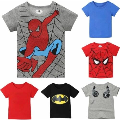 Summer Childrens Clothing Boys Short-sleeved T-shirt Girls Tops Kids Clothes T-shirt Size 2 3 4 5 6 7 8 Year Old Baby Clothes