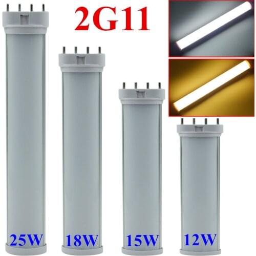 Best 2G11 LED Light 2G11 Tube LED 12W 15W 18W 25W SMD2835 Diffused Cover AC85--265V Warm/Cool White Free Shipping