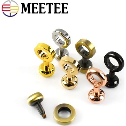Meetee 4/10pcs Handbag Zipper Transform Buckles Accessories DIY Bags Zip Chain Buckle Adjust Hardware Button Leather Craft