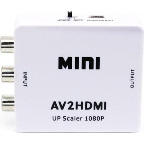 Mini Composite AV CVBS 3RCA to HDMI Video Converter Adapter 720p 1080p Upscaler Mini box AV to HDMI