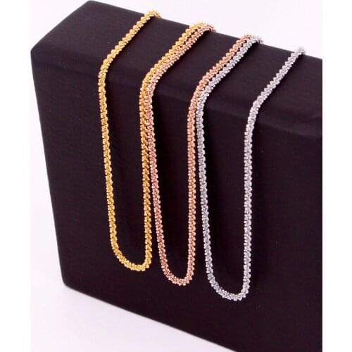 Fashion Stainless Steel Love Popcorn Chain Choker Necklace Rose Gold Color Female Party Gift