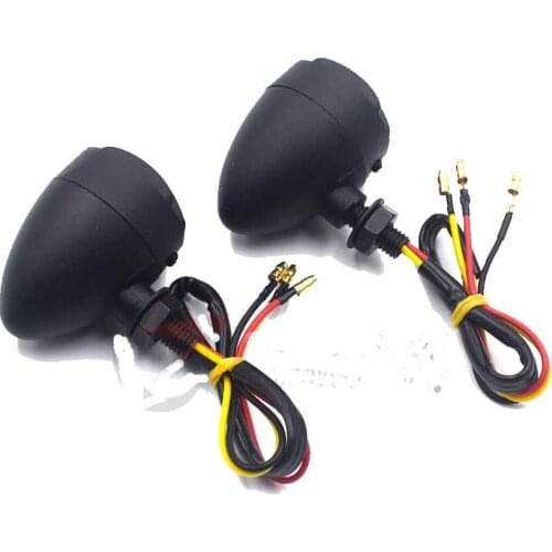 Motorcycle 2X metal bullet black amber bulb motorcycle turn signal LED flash light for any motorcycle model