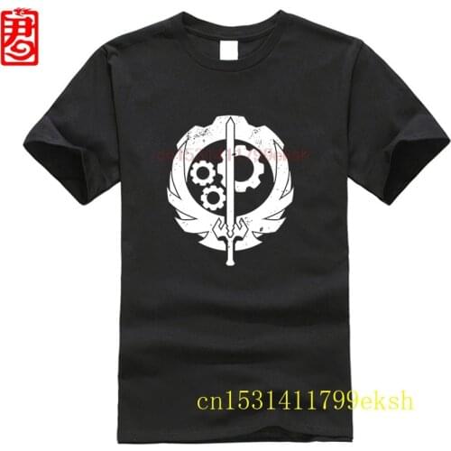 2020 Fallout Male T-Shirt Brotherhood Of Steel Tshirt Cotton Print T Shirt Men Summer Short Sleeve Cool Tees T257