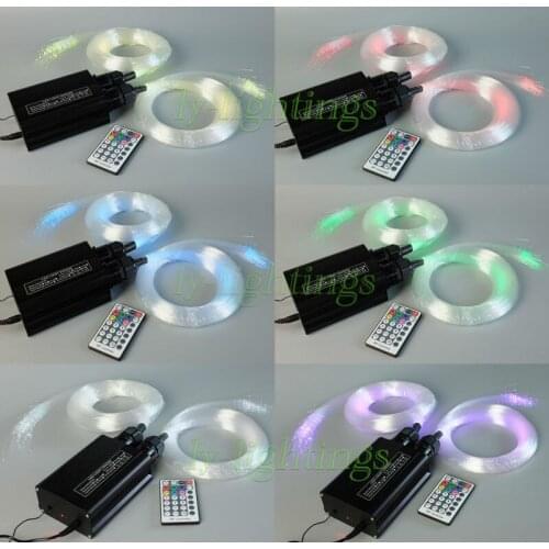 Upgrade RGBW fiber optic light kit decoration optical fiber ceiling light 2x16w led light source +400 strnads fibres
