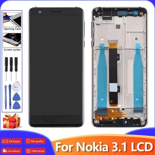 Original For Nokia 3.1 TA-1049 TA-1057 TA-1063 TA-1070 LCD Display Touch Screen 5.2" With Frame Assembly For Nokia 3.1 Display