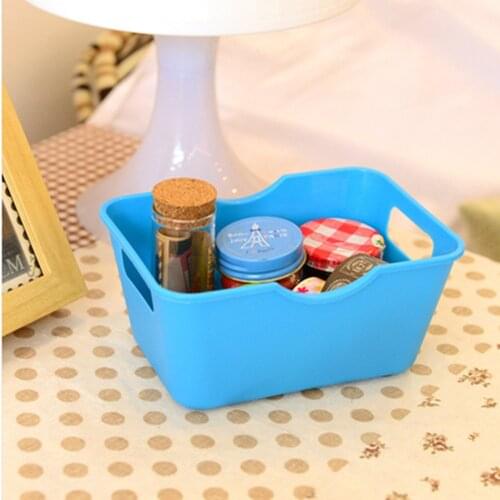 Plastic Cosmetic Storage Box Office Desktop Stationery Sundries Storage Cases Home Makeup Kitchen Castor Organizer Basket