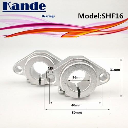 Kande Bearings 4pcs SHF16 16mm bearing shaft support rod round shaft support DIY XYZ Table CNC 3D Printers SHF SHF16