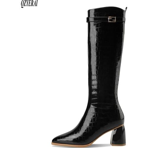 New winter Mid-Calf boots Genuine leather Women boots Knights shoes high quality warm cowhide Female boots Women shoes
