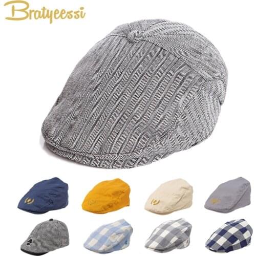 Fashion Baby Hat Handsome Cotton Linen Baby Boy Cap Beret Elastic Kids Hat Baby Accessories for 1-2 Years 3 Colors