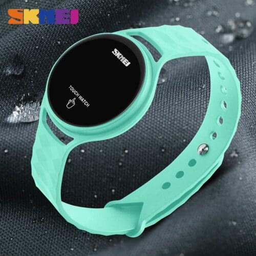 SKMEI Women LED Display Watches Fashion Casual Touch Screen Digital Watch PU Strap Wristwatches 30M Waterproof 1230