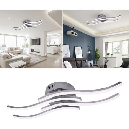 AC 85-265V LED Ceiling Lights 12W 18W 24W Aluminum Modern Pendant Ceiling Lamps Curved Design Ceiling Fixture for Bedroom Home