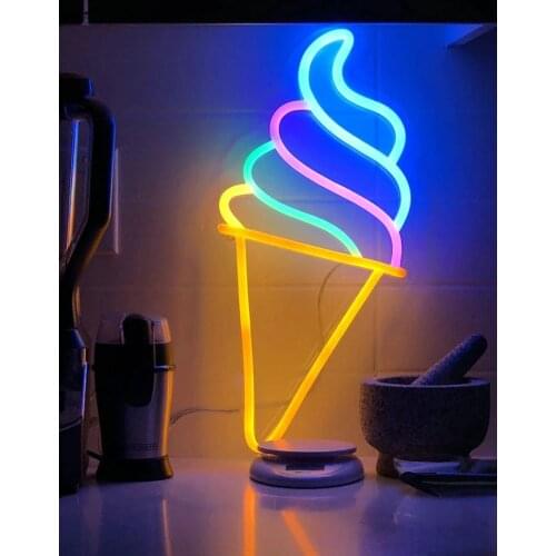 LED Neon Light Sign Ice cream beer cup Neon Wall Lights for Room Party Decor Kids Birthday gift