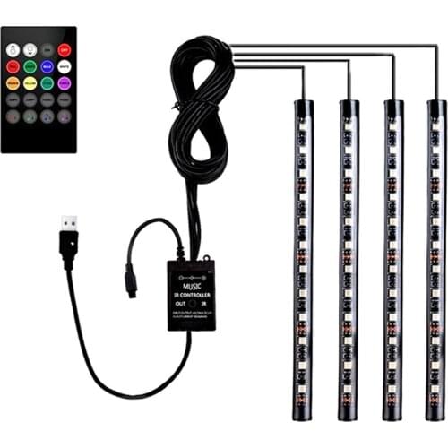 Atmosphere Light Bar with RGB and Music Sound-Activated Lights USB Plug and 4 in 1 Waterproof