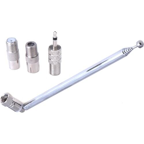 F Type Radio Telescopic Aerial Antenna 75 Ohm with TV / 3.5mm Adapter