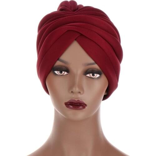 High Quality Muslim Women Turban Twist Ruffle Banadans Cancer Chemo Caps Head Wrap Floral Print Cotton Hair Accessories Turbante