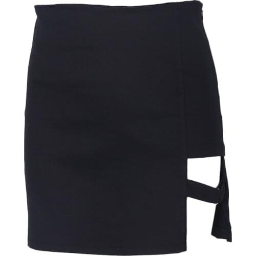 Womens Skirts Mini Asymmetrical Saias Black High Waist Female Jupe Faldas Female Personality Party Skirt Drop Ship