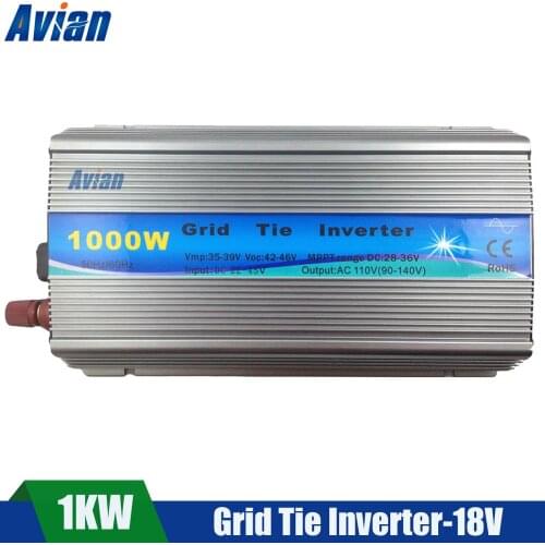 1000W MPPT Grid Tie Inverter for 18V 36Cells Solar Panels 110V or 220V Output 20V-45VDC Input Pure Sine Wave Inverter