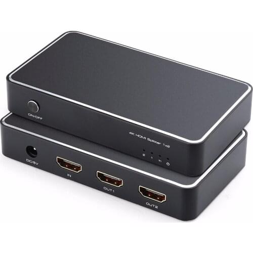 1x2 HDMI Splitter 1 In 2 Out Digital 1x 2 Splitters with Full HD 4Kx 2K, 3840 x 2160, 3D Support