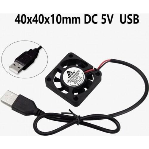 Gdstime 2pcs 5V 40x40x10mm Small Micro Cooling Fan 4cm 4010 Brushless DC USB Computer Case Laptop Cooler Fan 40mm x 10mm