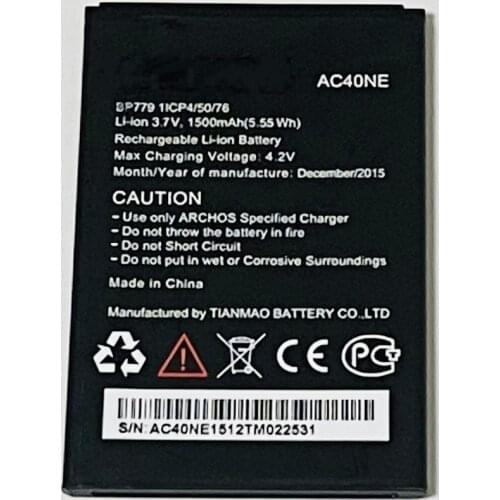 3.7V 1500mAh AC40NE BP779 1ICP4/50/76 For ARCHOS 40 HELIUM Battery
