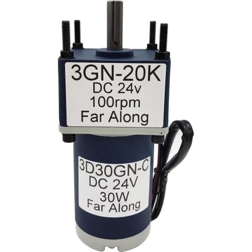 30W Micro Geared Reducer Motor DC 12V 24V Low Speed 10 To 600RPM High Torque 2.1 To 50KG Adjustable Speed Reversible Motor