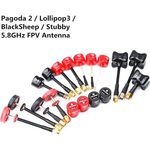 5.8GHz FPV Antenna Pagoda 2 / Lollipop3 / BlackSheep / Stubby SMA / RP-SMA / MMCX / UFL Plug for RC FPV Racing Drone Quadcopter