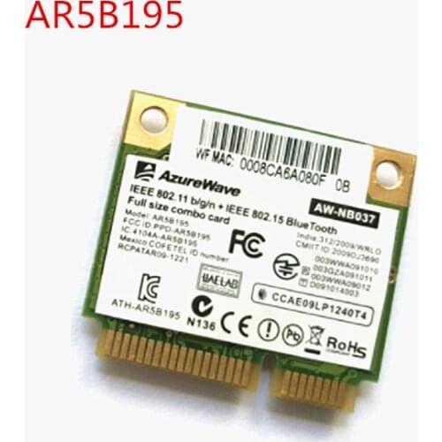Atheros AR5B195 Wireless Wifi BlueTooth Network Adapter WIFI+BT3.0 Combo Wireless Half Mini PCI-e Wlan Card for Dell/Acer/Asus