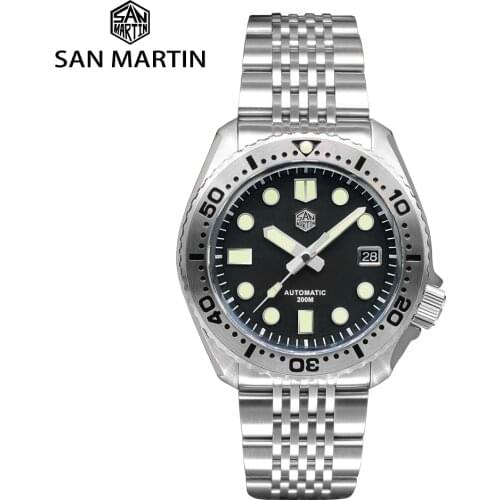 San Martin Men Luxury Sport Watches Mechanical NH35 Automatic Stainless Steel Sapphire 30Bar Waterproof Relogio Masculino