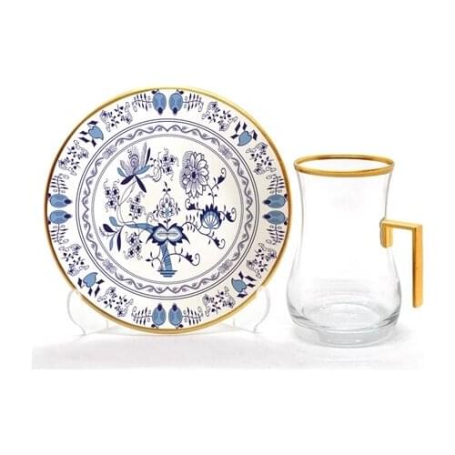 Drop Handles Tea Set 12 pieces Blue