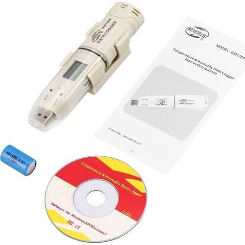 GM1365 Digital Humidity Temperature Data Logger Meter LCD Digital Auto USB Flash Disk Pen Type Recorder Thermometer
