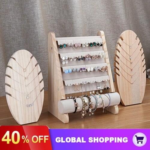 Wooden Jewelry Display Stand Bracelet Earring Holder T-Bar Display Bracelets Anklets Jewelry Display Stand