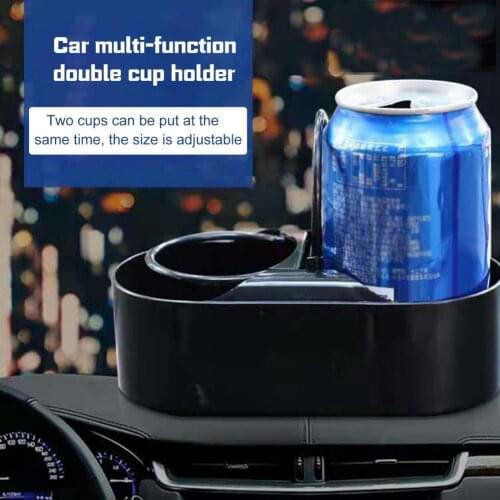 80%HOTCup Holder Large Capacity Space Saving Black Two Holes Beverage Rack for Car