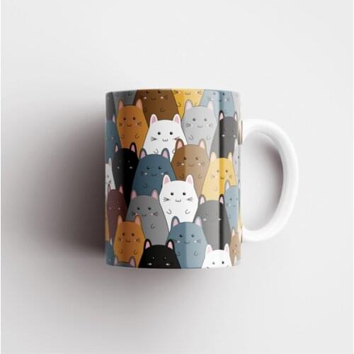 Design Mugs | Hamster Patterned | Gift & Daily Use | Ceramic | Kitchen & Home Decoration