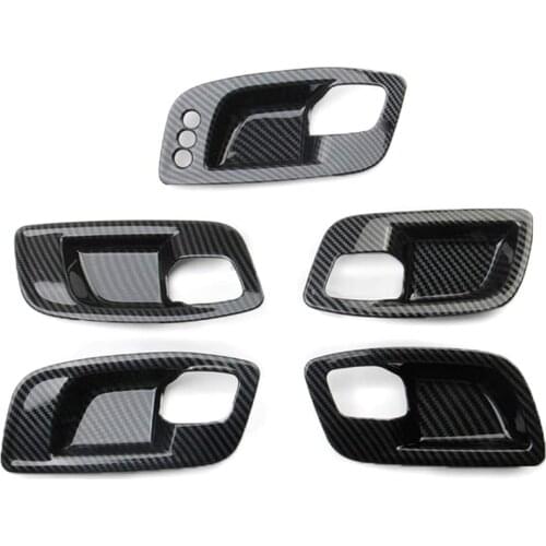 For Dodge Charger 2011-2021 Car Carbon Fiber Inner Door Handle Bowl Cover Trim Frame Sticker Decoration Accessories