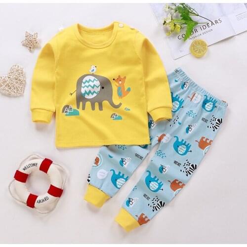 Toddler Underwear Suit Pure Cotton 3 6 9 12 Month 1 2 3 4 5 6 year old Autumn Baby Boy Girl Long Sleeve Clothes Newborn Homewear