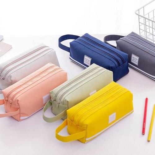 Creative Korean Pencil Case Cute Canvas Girl Pencil Stationery Bag Case Storage Large Capacity Kawaii Bag Student Cosmetic Z7S2