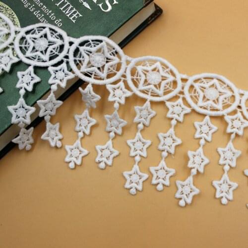Milk-Silk Water-soulble Embroidered Lace Tassel Trim DIY Sewing Accessories Lace Fabric Width 8cm 3Yds/lot
