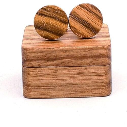 Wooden Zebra Pattern High Quality Cufflinks Set Fashion Mens Solid Wood Magnetic Cover Cuff Links Gift Boxes Business Jewelry