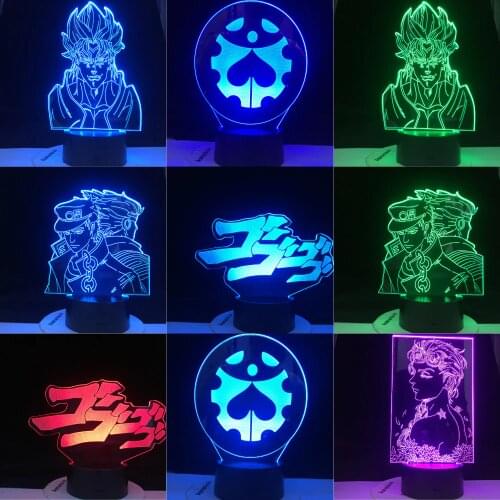 JoJos Bizarre Adventure Art Gadget Remote Control Colorful Nightlight for Room Decor 3d Lamp Jojo Led Night Light Anime