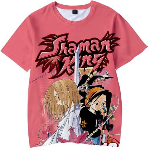 New Anime tshirt Shaman King Cosplay T-shirt Costume loose Harajuku Tee Top Unisex Tops Streetwear Clothes
