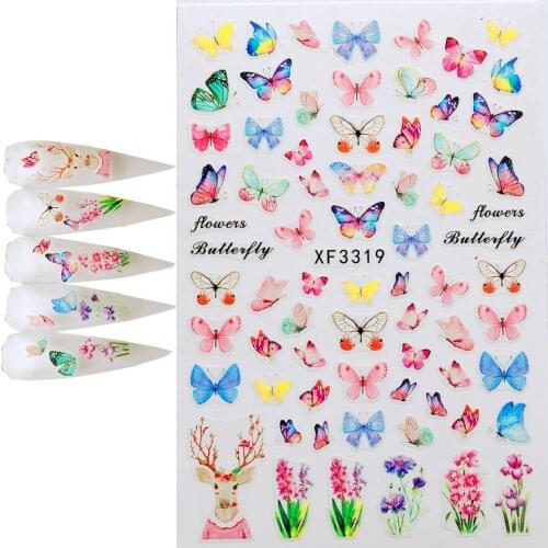 1 piece butterfly Water Nail Decal and Sticker Simple Summer DIY Slider for Manicure Nail Art Watermark Manicure Decor