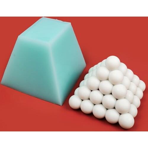 PRZY 3D Pyramid Bubble Scented Candle Molds Silicone Rubiks Cube Candle Soap Candle Mold Clay Resin Moulds