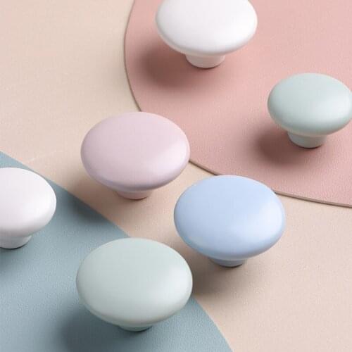 Ceramic Morandi Color Round Cabinet Pulls Furniture Knobs Drawer Knobs Kitchen Handle Furniture Handle for Kids Room