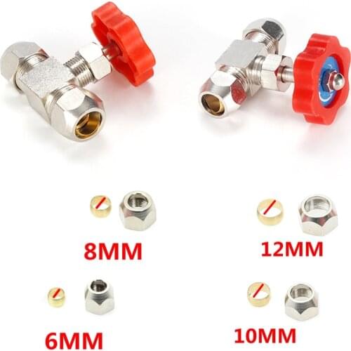 6mm 8mm 10mm 12mm Hole Dia Orange Plastic Handle Metal High Pressure Durable Tube Needle Type Globe Valve