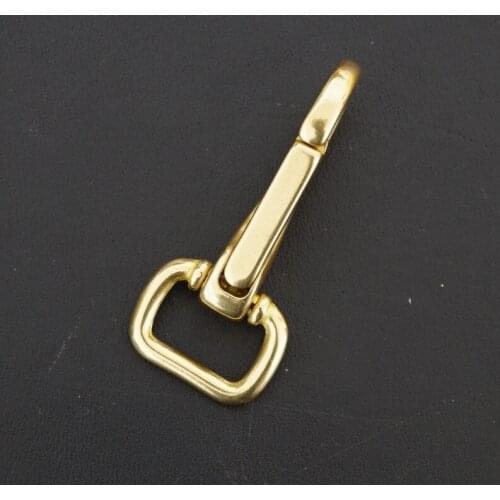 SK116) 2pc Solid Brass Spring Snap Hook Swivel Clasp Key Ring Chain Hardware