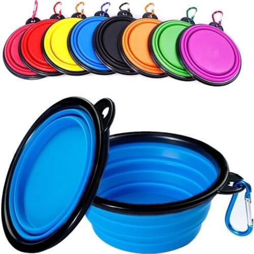 Dog Travel Silicone Bowl Portable Foldable Collapsible Pet Cat Dog Food Water Feeding Travel Outdoor Bowl Puppy Pet Accessories